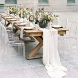300x70cm Luxury Sheer Chiffon Fabric Rustic Wedding Decoration Table Runner Decor