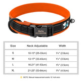 Reflective Personalized Dog Collar ID Nylon Collar Soft Padded  for Small to Large Dogs