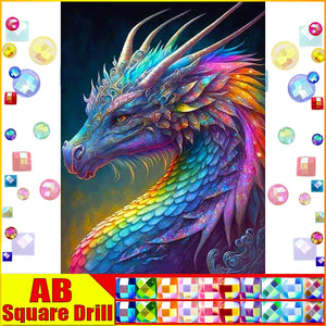 5D DIY Diamond Embroidery Full Square/round Fairy Dust AB Square/Round Drill  "Dragon "