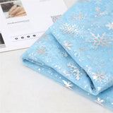 150cm Width 1meter/lot  Snowflake Printed Gauze Polyester Mesh Tulle Fabric Fabric for Wedding Party Decoration