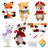 KRABALL Crochet Animal Kit for Beginners With Video Tutorial Cotton Knitting Yarn Thread Needles Hook Knit Tool Set DIY Craft