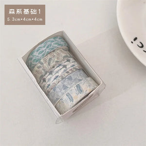 5Pcs/Box Retro Geometry Washi Tape Set