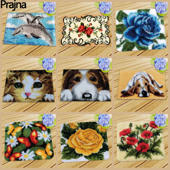 Latch hook DIY rug kit preprinted 