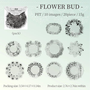 20pcs Weaving Dream Lace PET Stickers Junk Journal DIY scrapbooking