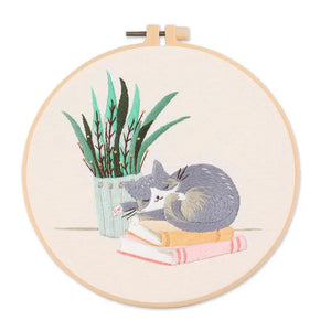 DIY Cat Pattern  Embroidery kits Easy For Beginners