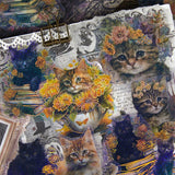 45 Sheets Kawaii Cartoon cat stickers PET Junk Journal DIY scrapbooking