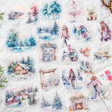 25pcs Cool Skiing Stickers Snow Winter Collage Junk Journal DIY scrapbooking