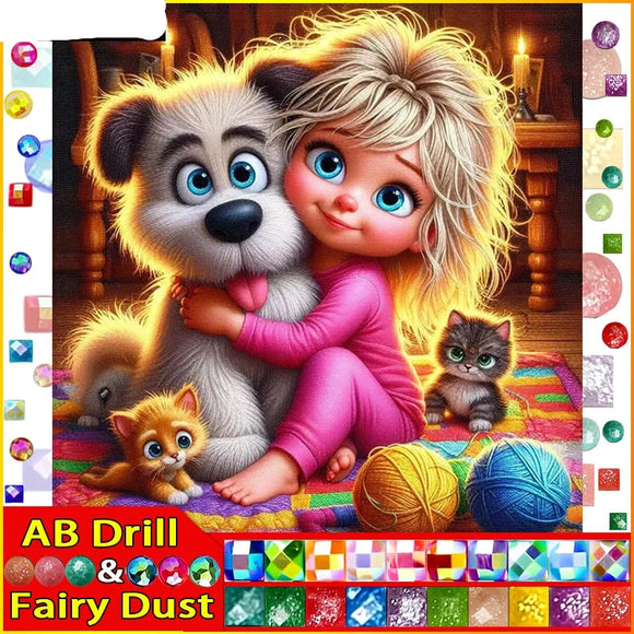 5D DIY Diamond Embroidery Full Square/round Fairy Dust AB Diamond Painting 