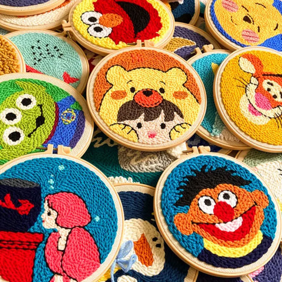 DIY Craft Punch Needle Embroidery Kits cartoon characters