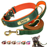 Personalized Dog Collar PU Leather leash option for Small to Large Dogs