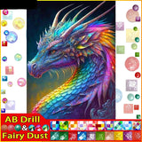 5D DIY Diamond Embroidery Full Square/round Fairy Dust AB Square/Round Drill  "Dragon "