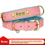 Personalized Dog Collar PU Leather leash option for Small to Large Dogs