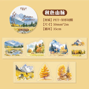 5x200cm Four Seasons Scenery Tape Stickers Junk Journal DIY scrapbooking