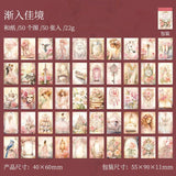 50 pcs Vintage Diy Decor Stickers Junk Journal DIY scrapbooking