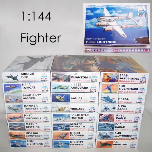 1: 144 Fighter Military DIY Plastic  Aircraft Model 25 Kinds to Choose