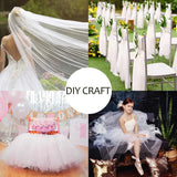 1.6x18M White Tulle Rolls Fabric for Wedding Party Decoration