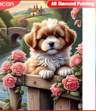 5D AB diamond embroidery painting full round/ square " Dog "