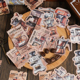 30pcs/box Coffee Theme Boxed Stickers Washi Paper Junk Journal DIY scrapbooking