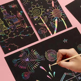 Rainbow Scratch Book Colorful  Drawing Paper  Children or Adults