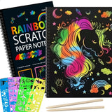 Rainbow Scratch Book Colorful  Drawing Paper  Children or Adults