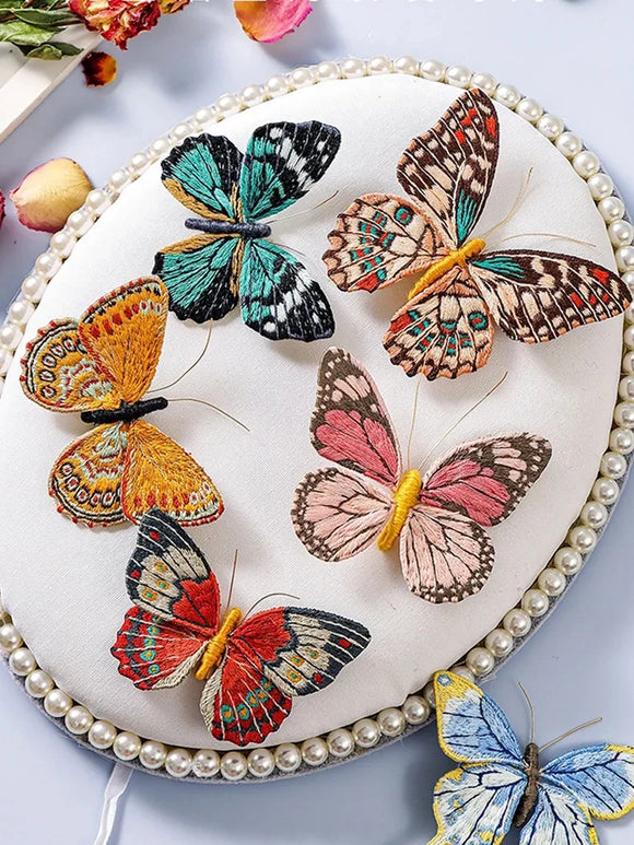 DIY Starter Embroidery Kit Butterfly Kit With Hoop