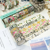 10 Rolls Retro Flowers Washi Tapes Junk Journal DIY scrapbooking