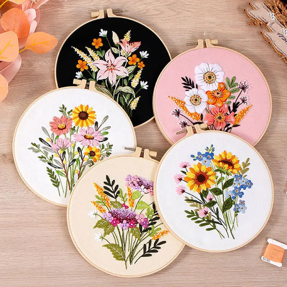 DIY  Flower Embroidered Kit for Beginners