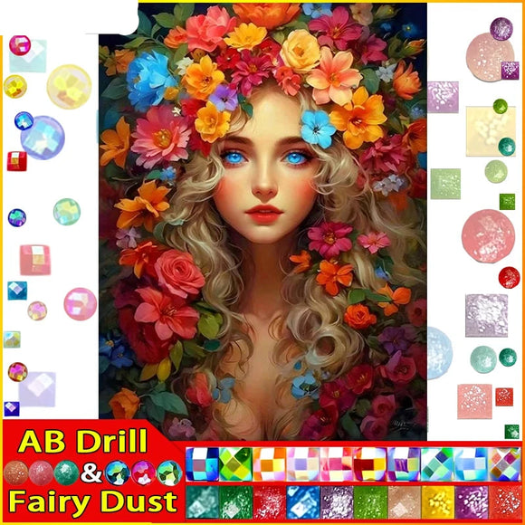 5D DIY Diamond Embroidery Full Square/round Fairy Dust AB Diamond Embroidery 