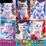 5D DIY Diamond Embroidery Full Square/round -Fairy Dust - Diamond Embroidery "Animal Cat"