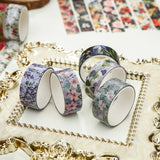 10 Rolls Retro Flowers Washi Tapes Junk Journal DIY scrapbooking