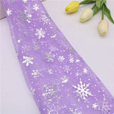 150cm Width 1meter/lot  Snowflake Printed Gauze Polyester Mesh Tulle Fabric Fabric for Wedding Party Decoration