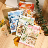 20 Sheets PET Die cut Stickers book Four Seasons Scenery Junk Journal DIY scrapbooking