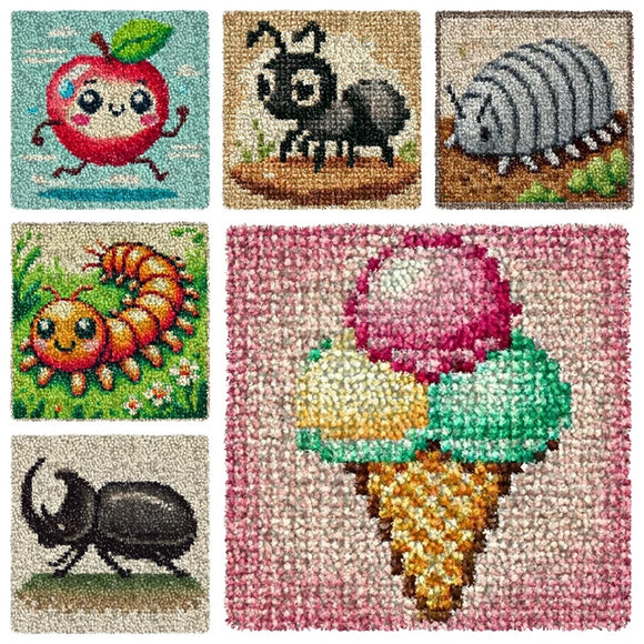 Latch hook DIY rug kit preprinted 