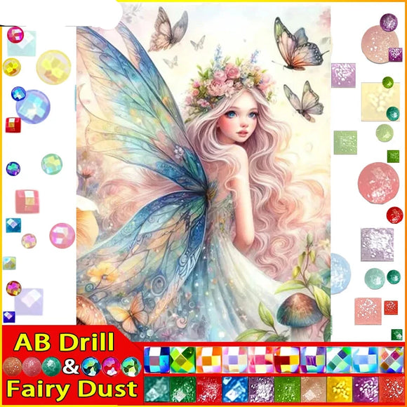 5D DIY Diamond Embroidery Full Square/round Fairy Dust AB Diamond Painting 