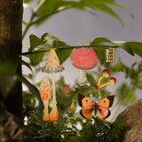 100 Pcs/Set Vintage Butterfly Sticker Gift Box Flower Mushroom DIY Diary Journal Scrapbooking