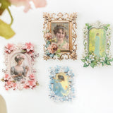 20pcs/pack Stickers Flower Frame Transparent Junk Journal DIY scrapbooking