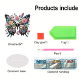 5D DIY Diamond Painting Special Shape Drill Desk Ornament "Butterfly"