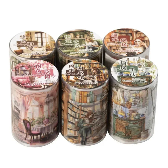 1Roll 2M PET Tape Life Corner Series Scene Stickers Tapes 60mm*2m Junk Journal DIY scrapbooking