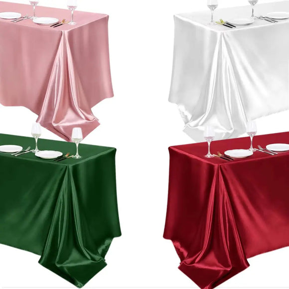 Rectangle Satin Tablecloth Wedding  Decoration, party Birthday Events