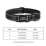 Reflective Personalized Dog Collar ID Nylon Collar Soft Padded  for Small to Large Dogs