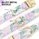 Nylon Personalized Dog Collar  With Flower Adjustable For Small Medium Large Dogs