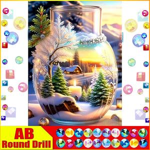 5D DIY Diamond Embroidery Full Square/round Fairy Dust AB Diamond Painting "Landscapes Snow"