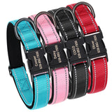 Reflective Personalized Dog Collar ID Nylon Collar Soft Padded  for Small to Large Dogs