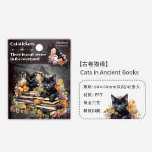 45pcs/pack Cute Cats Stickers PET Animal Junk Journal DIY scrapbooking