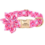 Personalized Dog Collar Cute Bowknot Flower For Small to Large Dogs