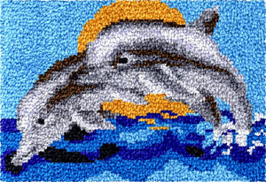 Latch hook DIY rug kit preprinted "  Dolphin" approx 40x60cm