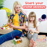 3Pcs DIY Crochet complete kit Adorable Animals Starter Pack