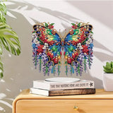 5D DIY Diamond Painting Special Shape Drill Desk Ornament "Butterfly Flower"