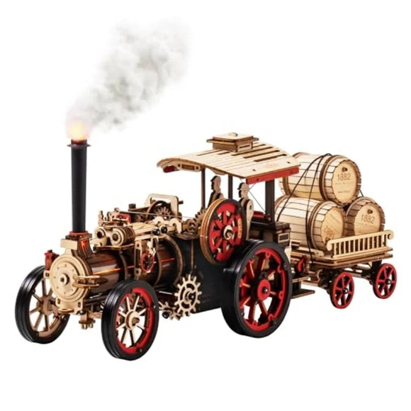 Model Building Kit 3D Wooden Puzzle Steam Kit 1:28  Mechanical Steam Locomotive