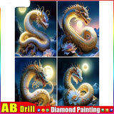 5D DIY Diamond Painting Kits -Full Square / Round Drill "Moon dragon flower"
